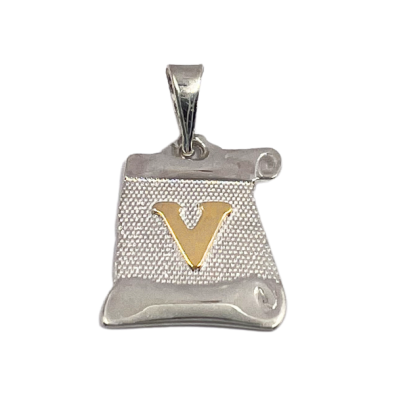 Letra Pergamino con Oro - V