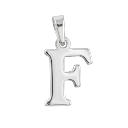 Letra Estampada Plata Sola - F