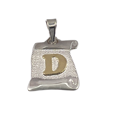 Letra Pergamino con Oro - D