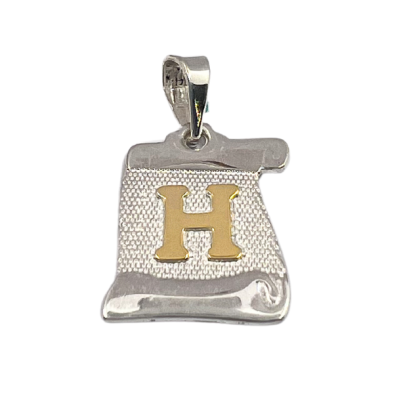 Letra Pergamino con Oro - H