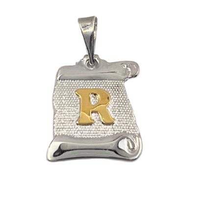 Letra Pergamino con Oro - R