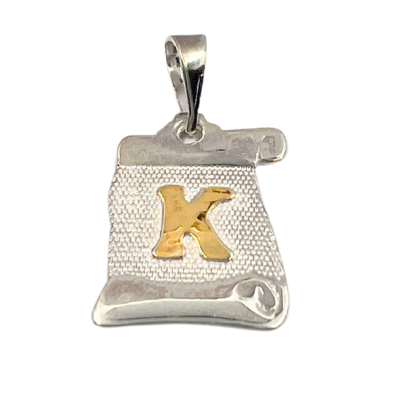 Letra Pergamino con Oro - K