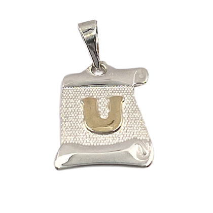 Letra Pergamino con Oro - U