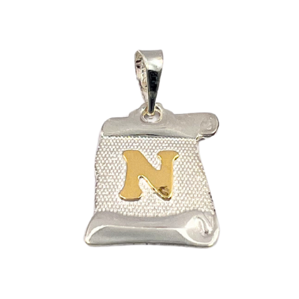 Letra Pergamino con Oro - N