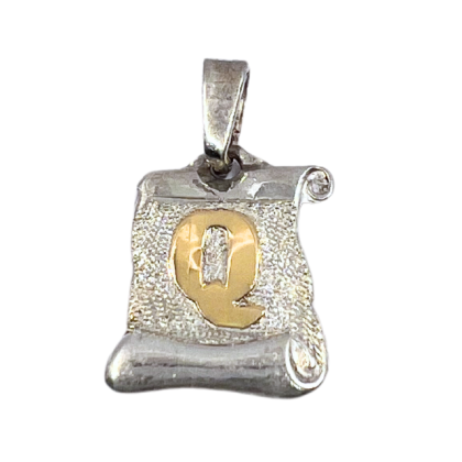 Letra Pergamino con Oro - Q