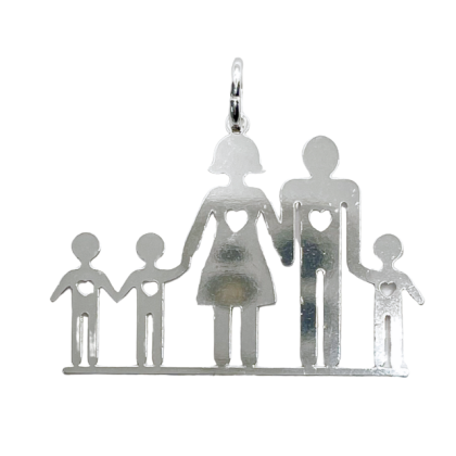 Colgante Familia Mamá, Papá y Tres Niños