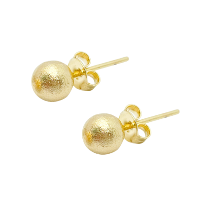 Aro Apegado Dorado Pelota Satinada 4mm