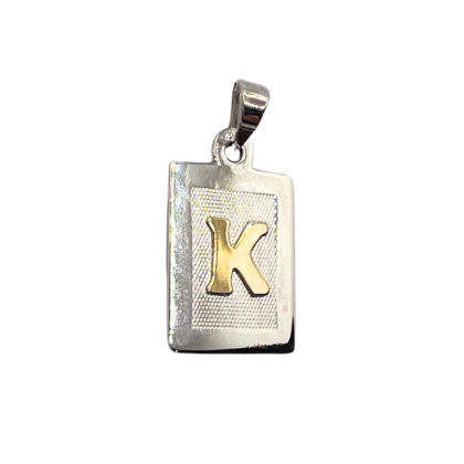 Letra Rectangular con Oro - K