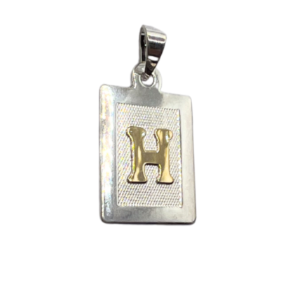 Letra Rectangular con Oro - H