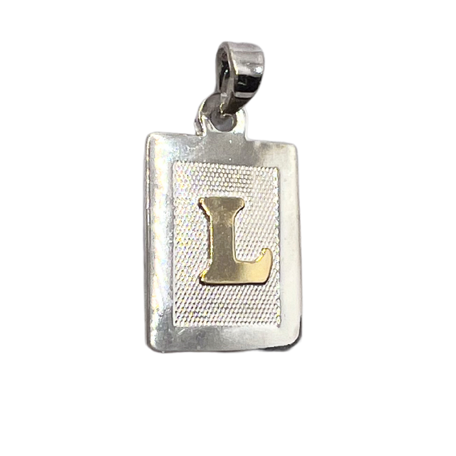 Letra Rectangular con Oro - L