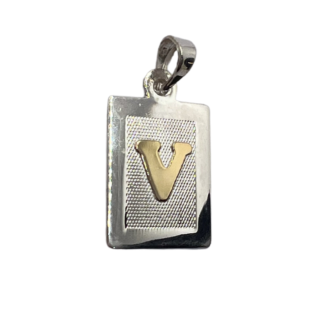 Letra Rectangular con Oro - V