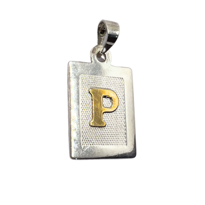 Letra Rectangular con Oro - P