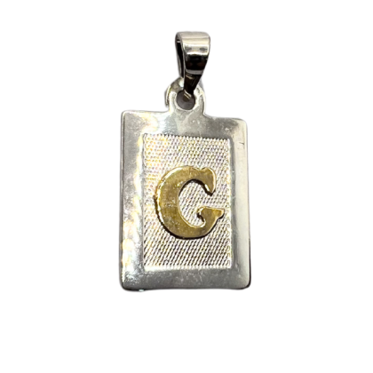 Letra Rectangular con Oro - G
