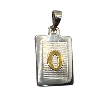 Letra Rectangular con Oro - O