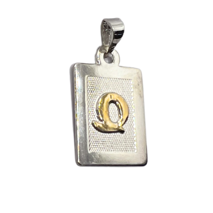 Letra Rectangular con Oro - Q