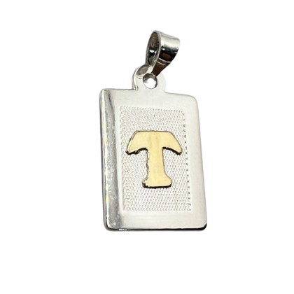 Letra Rectangular con Oro - T