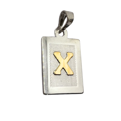 Letra Rectangular con Oro - X