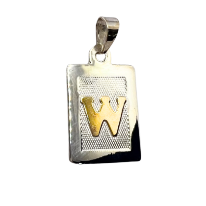 Letra Rectangular con Oro - W