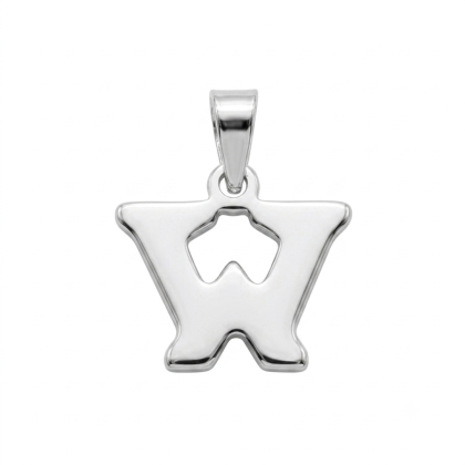 Letra Estampada Plata Sola - W