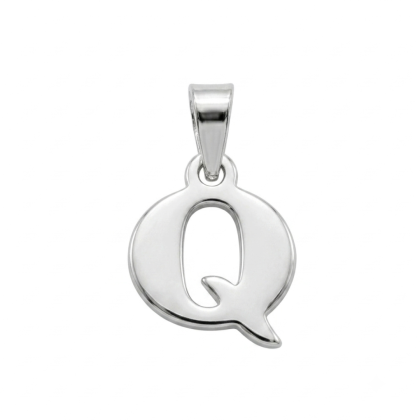 Letra Estampada PLata Sola - Q