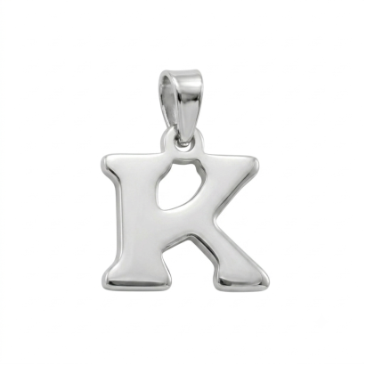 Letra Estampada Plata Sola - K