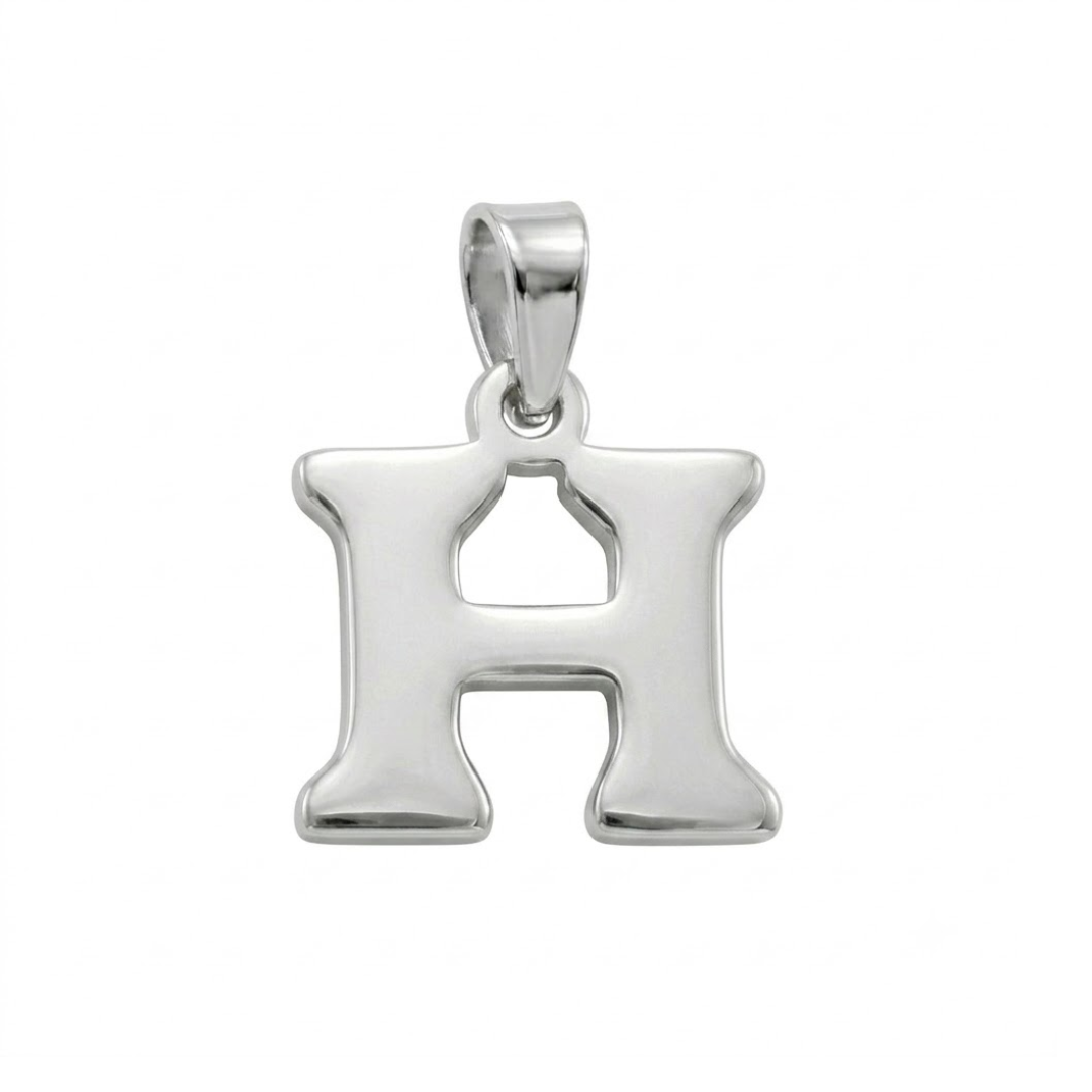 Letra Estampada Plata Sola - H