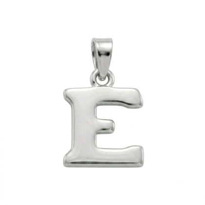 Letra Estampada Plata Sola - E