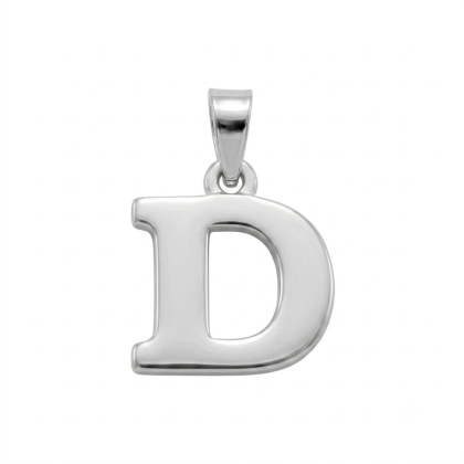 Letra Estampada Plata Sola - D