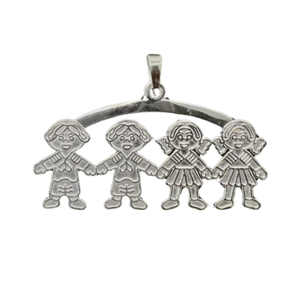 Colgante 2 niñas Y 2 niños con Uniforme