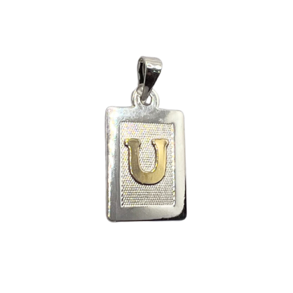 Letra Rectangular con Oro - U
