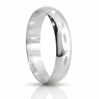 Anillo Compromiso Tradicional Plata 4mm