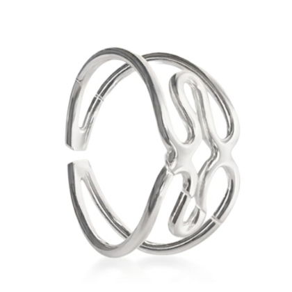 Anillo Midi Lineas Ondeadas