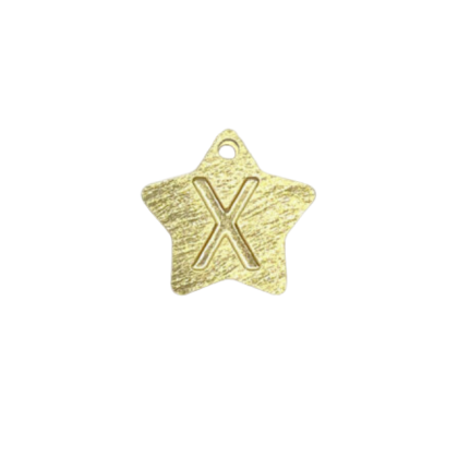 Colgante Dorado Letras Estrella X