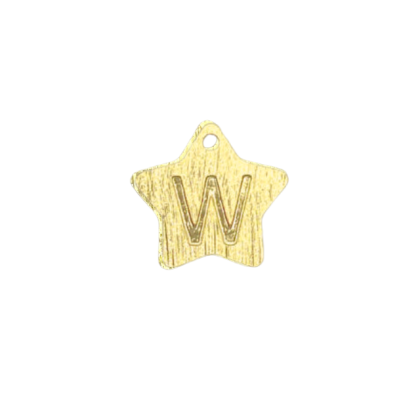 Colgante Dorado Letras Estrella W