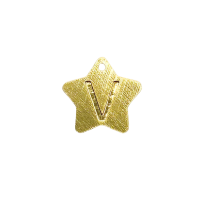 Colgante Dorado Letras Estrella V