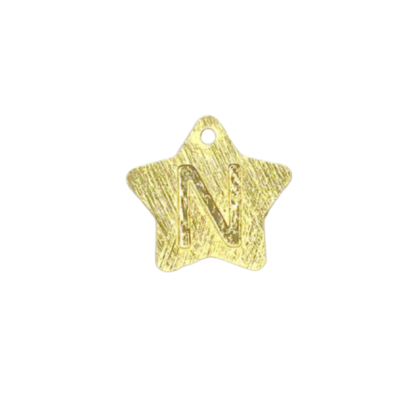 Colgante Dorado Letras Estrella N