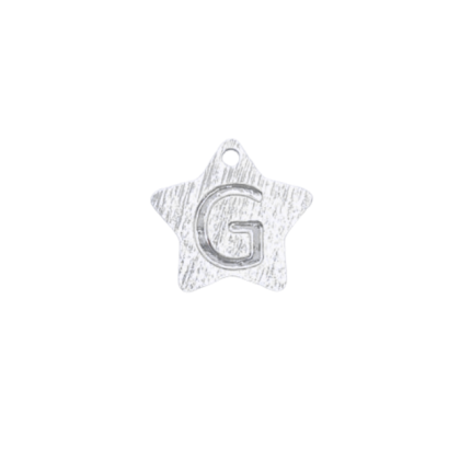 Colgante Plateado Estrella Letra G