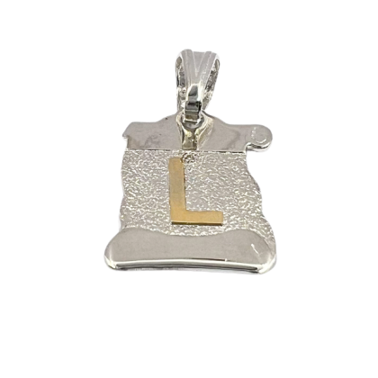 Letra Pergamino Plata con Oro - L