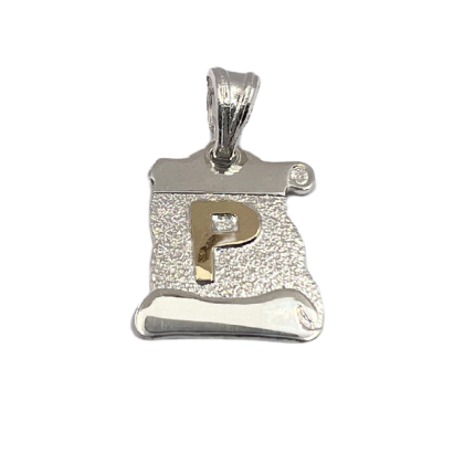Letra Pergamino Plata con Oro - P