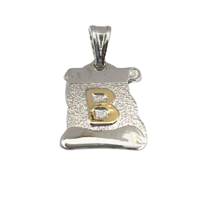 Letra Pergamino Plata con Oro - B