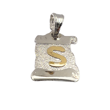 Letra Pergamino Plata con Oro - S