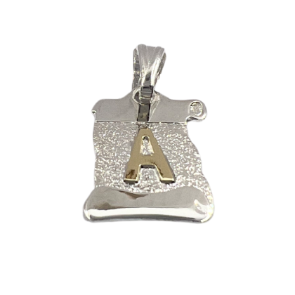 Letra Pergamino Plata con Oro - A