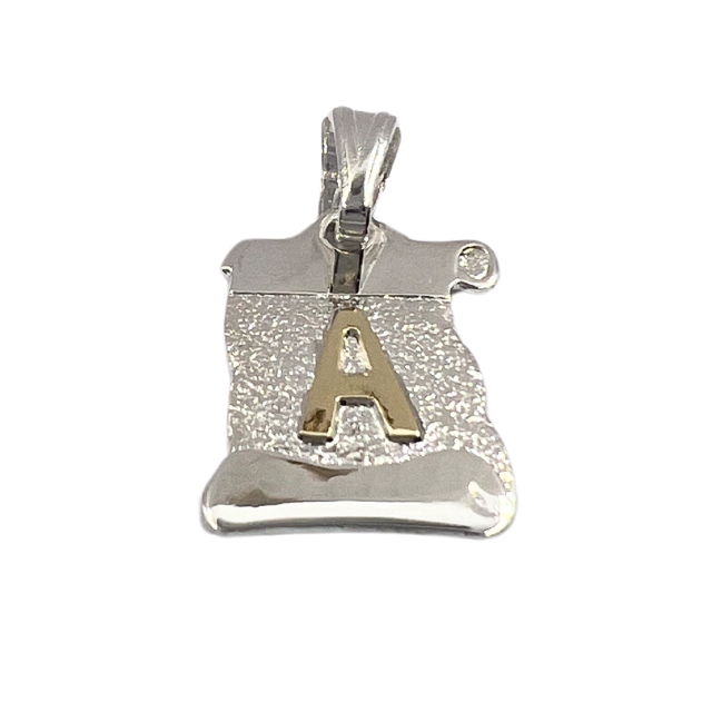 Letra Pergamino Plata con Oro - A