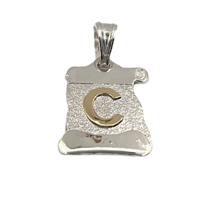 Letra Pergamino Plata con Oro - C