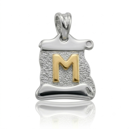 Letra Pergamino Plata con Oro - M