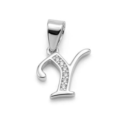 Letra de Plata con Circón - Y