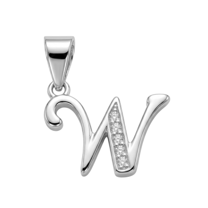 Letra de Plata con Circón - W