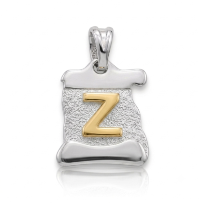 Letra Pergamino Plata con Oro - Z