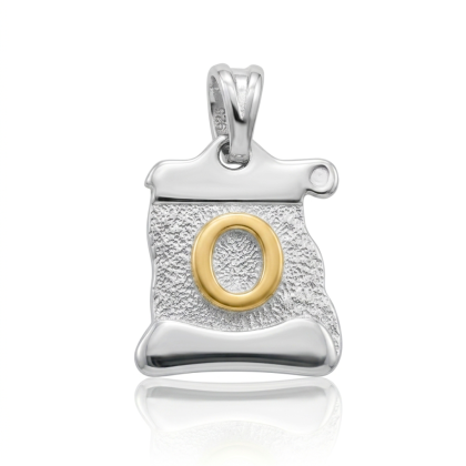 Letra Pergamino Plata con Oro - O