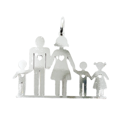 Colgante Familia Mamá, Papá, Dos Niños y Una Niña